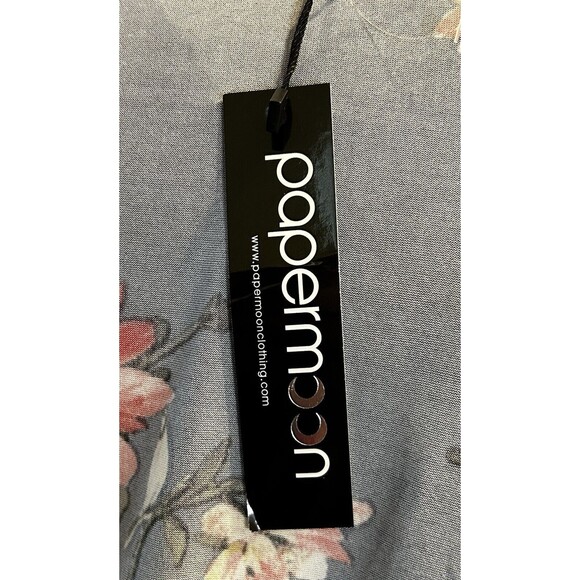 Papermoon Womens 3X Tank Top Shirt Open Back Navy Blue Floral Strappy Knit NWT‎ - Picture 11 of 11